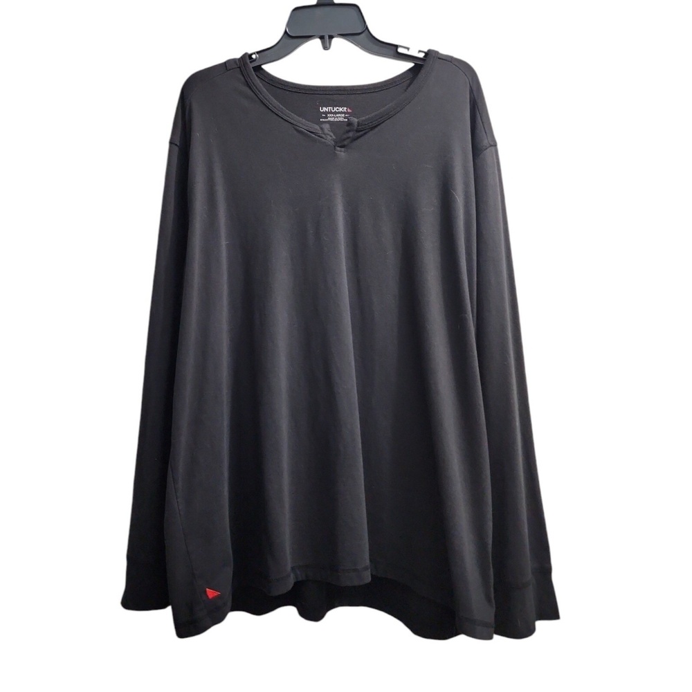 Untuckit Henley Shirt Mens XXXL Long Sleeve Black
